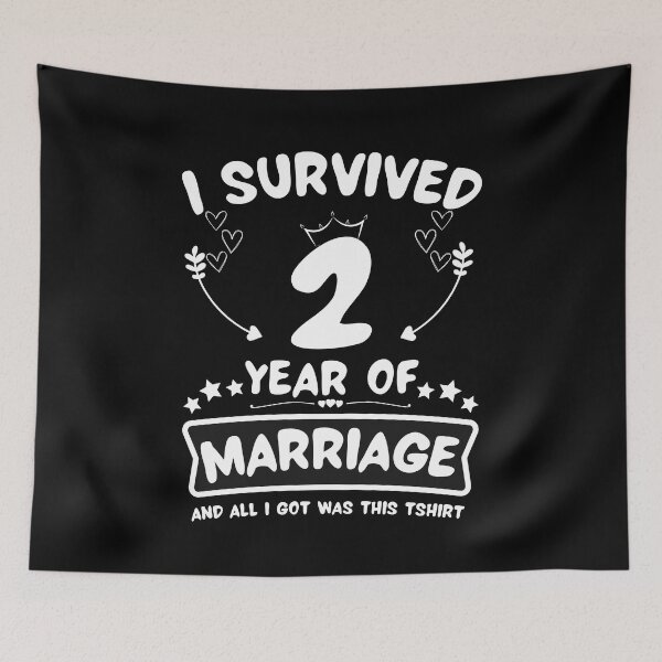 Item preview, Survived 2 Years Marriage Happy 2nd Anniversary Funny Couples designed and sold by JoshBulky.