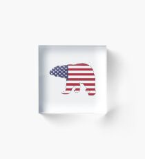 American Flag – Bear Acrylic Block