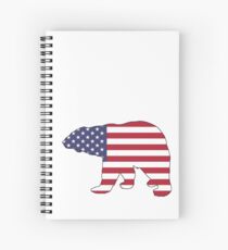 American Flag – Bear Spiral Notebook