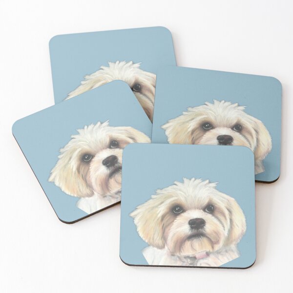 Item preview, dog portrait maltipoo terrier pet portrait painting wall art designed and sold by Julieford.