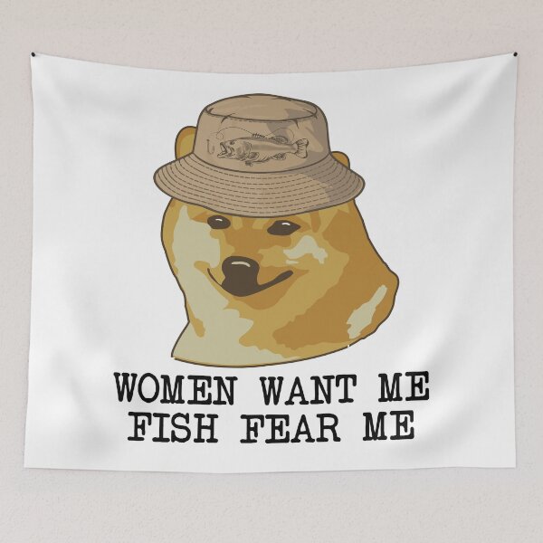 Item preview, Women want me, Fish fear me I'm alone funny fishing design designed and sold by alltheprints.