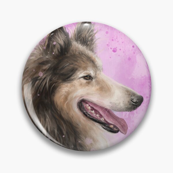 Item preview, Painting of a Brown and White Furry Collie Dog Smiling designed and sold by ibadishi.