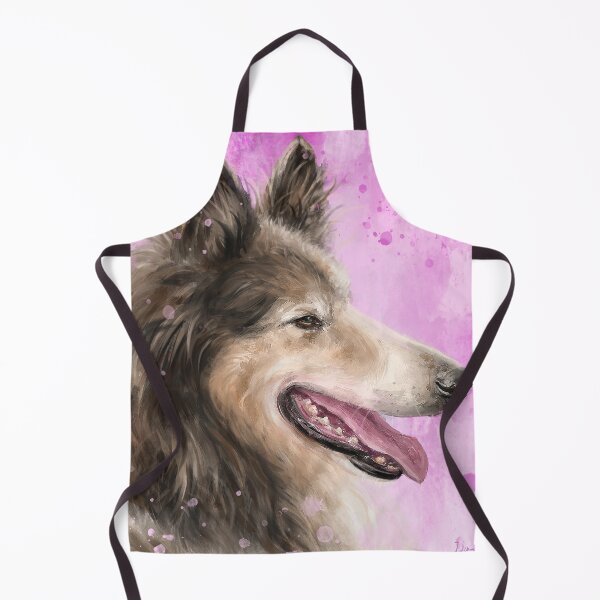 Item preview, Painting of a Brown and White Furry Collie Dog Smiling designed and sold by ibadishi.