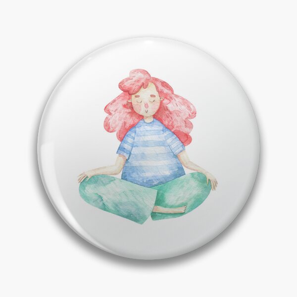Item preview, girl sitting in lotus position, illustration designed and sold by the-myro.