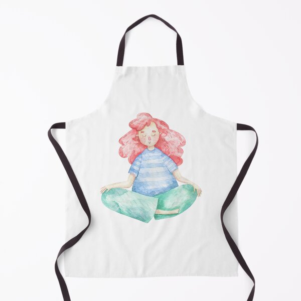 Item preview, girl sitting in lotus position, illustration designed and sold by the-myro.