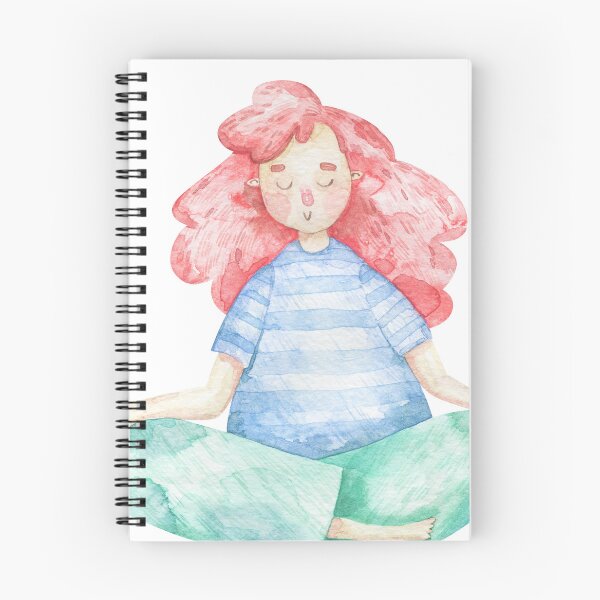 Item preview, girl sitting in lotus position, illustration designed and sold by the-myro.