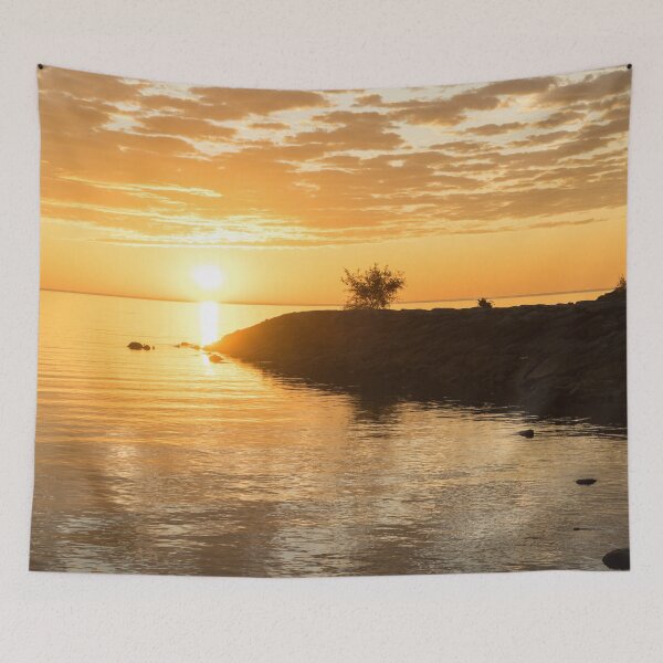 Item preview, Headland Sunrise - Rough Riprap Boulders and Brilliant Sunshine designed and sold by Georgia Mizuleva.