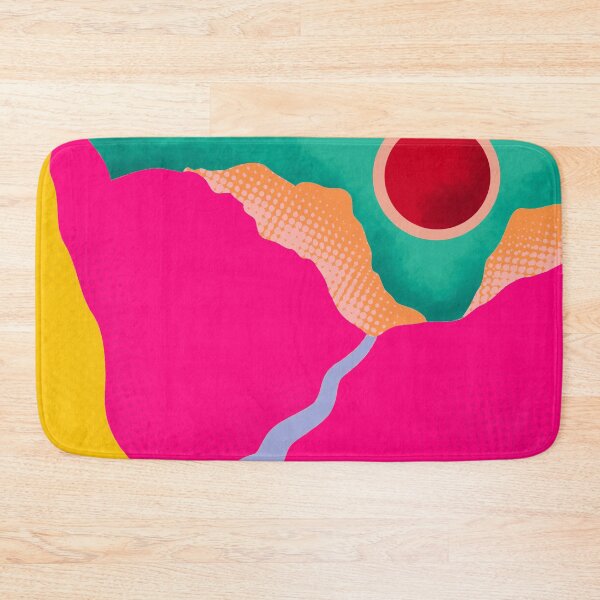 Item preview, pink mountains landscape canvas print  designed and sold by colorofmagic.