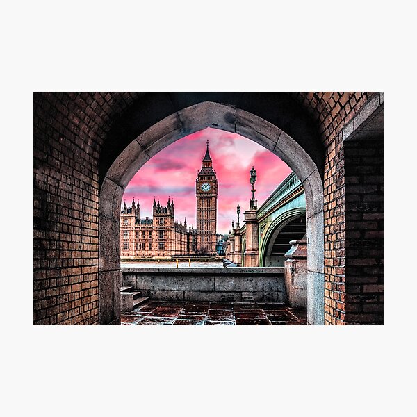 Item preview, London Photography Big Ben Pink designed and sold by balazsromsics.