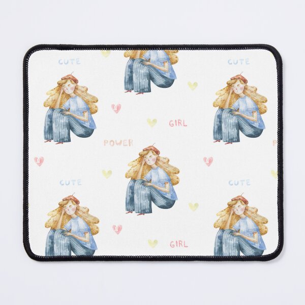 Item preview, seamless femen pattern, sitting girl and woman illustration. Girl dessign, print, decor designed and sold by the-myro.