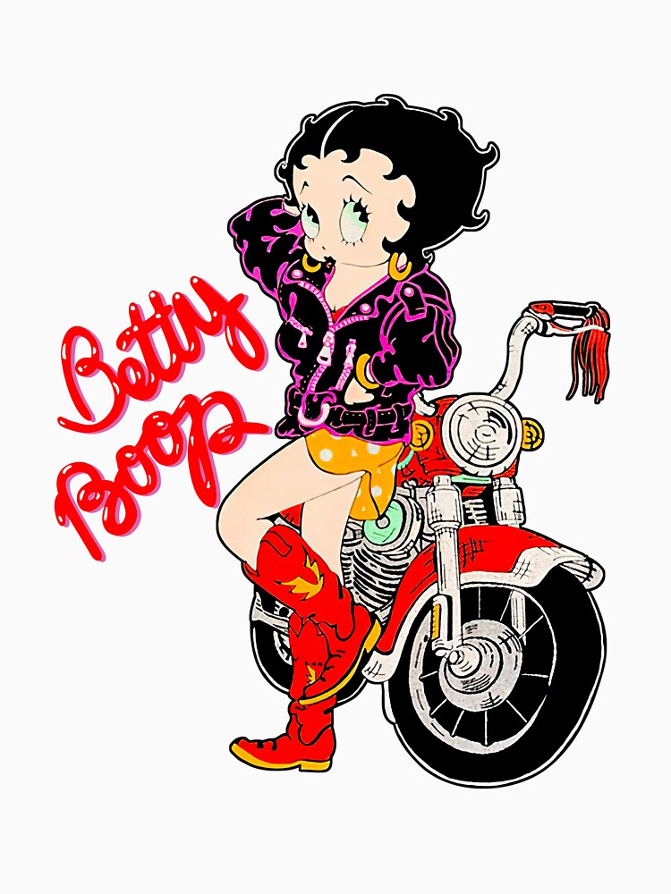 Vintage 90s Betty Boop, Betty Boop Motorcycle Black | Essential T-Shirt