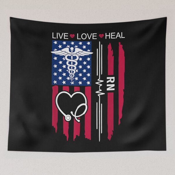 Item preview, RN Nurse US Flag, Nurse Week, RN Graduation for Her, Nursing designed and sold by Evrard122344.
