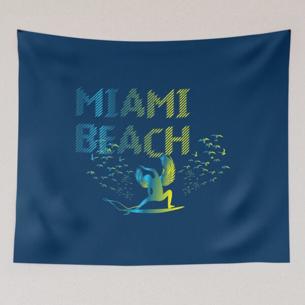 Item preview, Florida Miami Beach surfer and birds digital print design   designed and sold by BlackRose299.