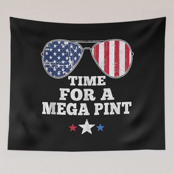 Item preview, Time For A Mega Pint Funny 4th of July Patriotic Sunglasses Tank Top designed and sold by Evrard122344.