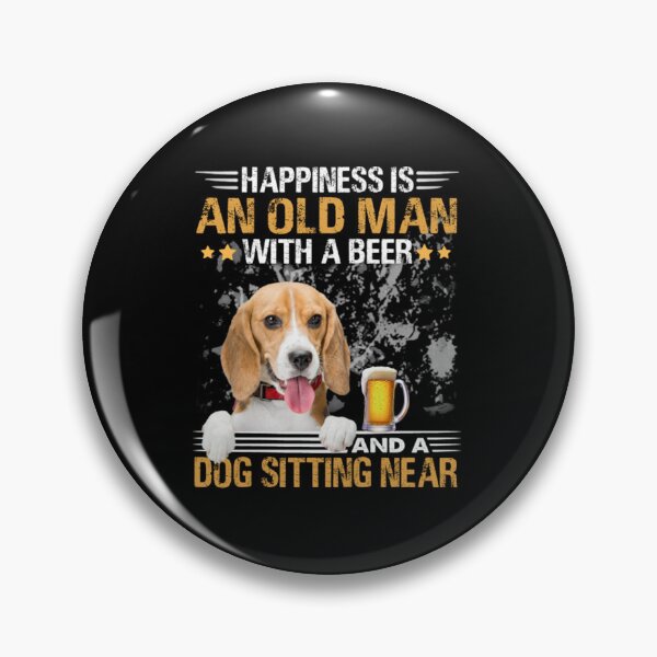 Item preview, Happiness Is An Old Man With A Beer And A Beagle Dog Sitting Near designed and sold by edenaayan2120.
