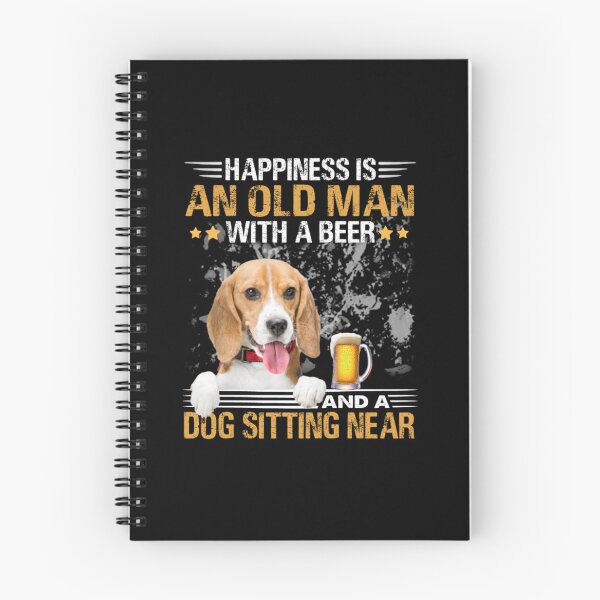 Item preview, Happiness Is An Old Man With A Beer And A Beagle Dog Sitting Near designed and sold by edenaayan2120.