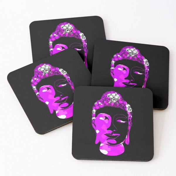 Item preview, Hand drawn Buddha Silhouette Pink Blobs designed and sold by AMSonArt.