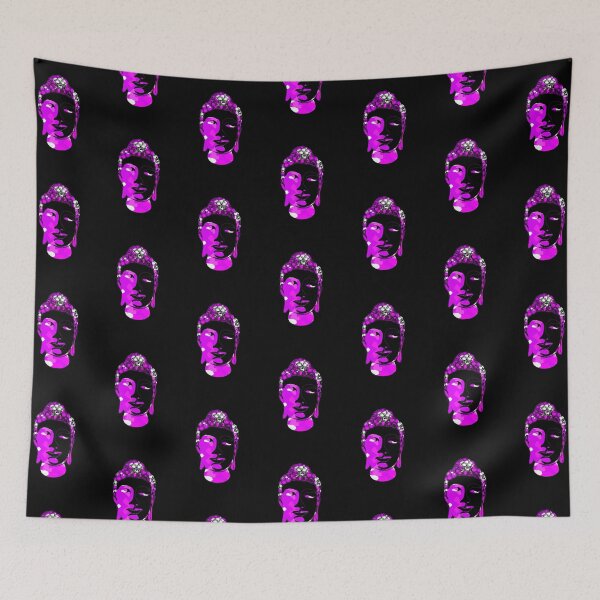 Item preview, Hand drawn Buddha Silhouette Pink Blobs designed and sold by AMSonArt.