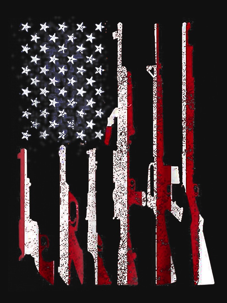 Gun 4th Of July American T-Shirt Usa Pride Flag Funny Gift