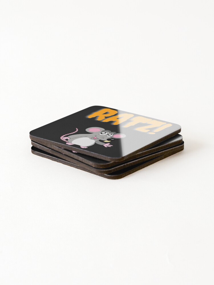 Imagen 4 de 5, Posavasos (lote de 4) con la obra RATZ RATZ DIVERTIDO RATZ ROSA, diseñada y vendida por TheOghams.