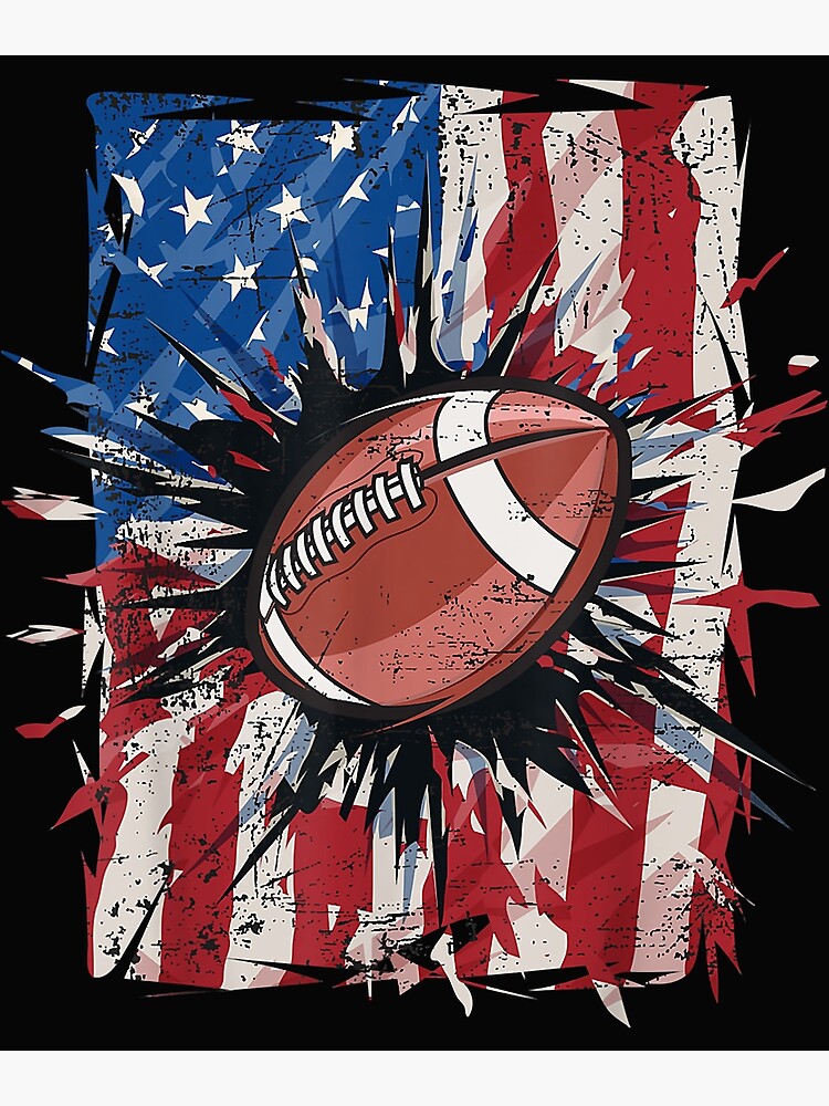 Patriotic American Football Rugby 4th Of July Flag Shirt