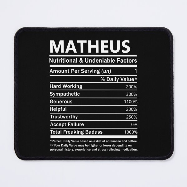 Item preview, Matheus Name T Shirt - Matheus Nutritional And Undeniable Factors Gift Item Tee designed and sold by aaronmaxi6.