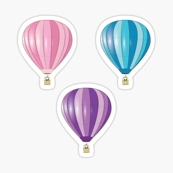 Item preview, Hot Air Balloons -  Purple, Blue & Pink Stickers, Mouse Mat, Socks designed and sold by CattDesigns.