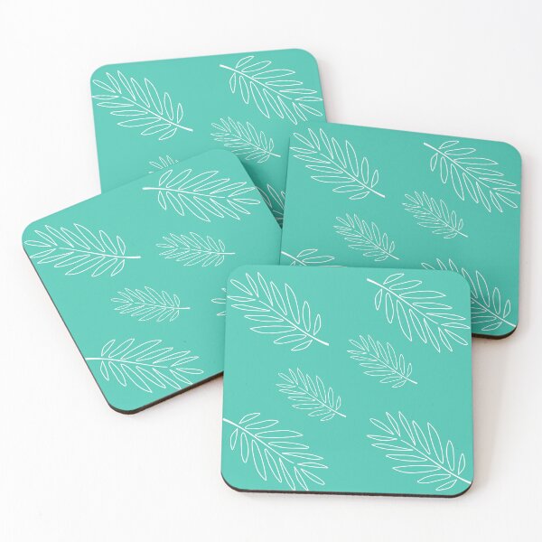 Item preview, Leaf Feather Pattern Teal Green designed and sold by UnicornTrinity.