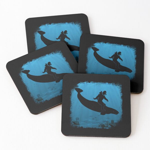 Item preview, Bigfoot Scuba Diving Riding A Beluga Whale In Deep Sea designed and sold by Zaidan16.