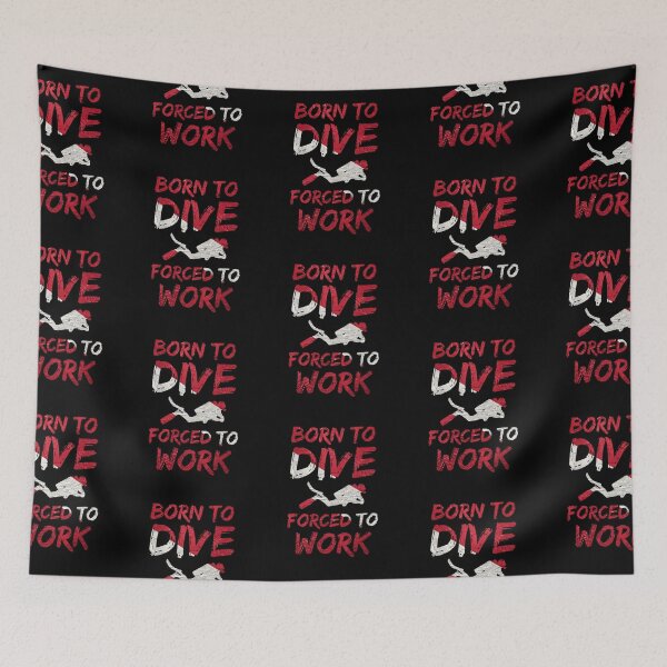 Item preview, Born To Dive Forced To Work Scuba Diver Silhouette Dive designed and sold by Zaidan16.