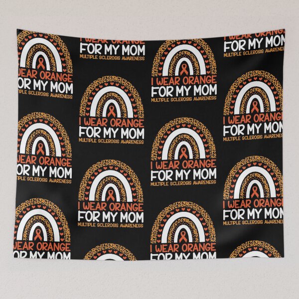 Item preview, Multiple Sclerosis Awareness Leopard Rainbow I Wear Orange For Mom designed and sold by GravitiTees.