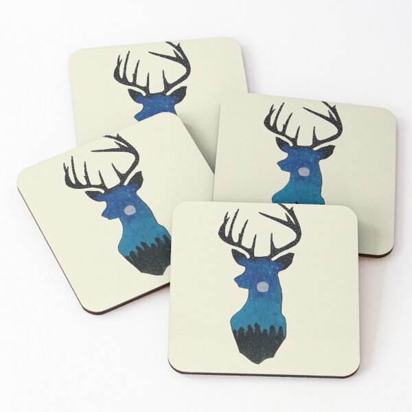 Item preview, Stag Night Scene Hand Painted by Paulele designed and sold by Paulele.