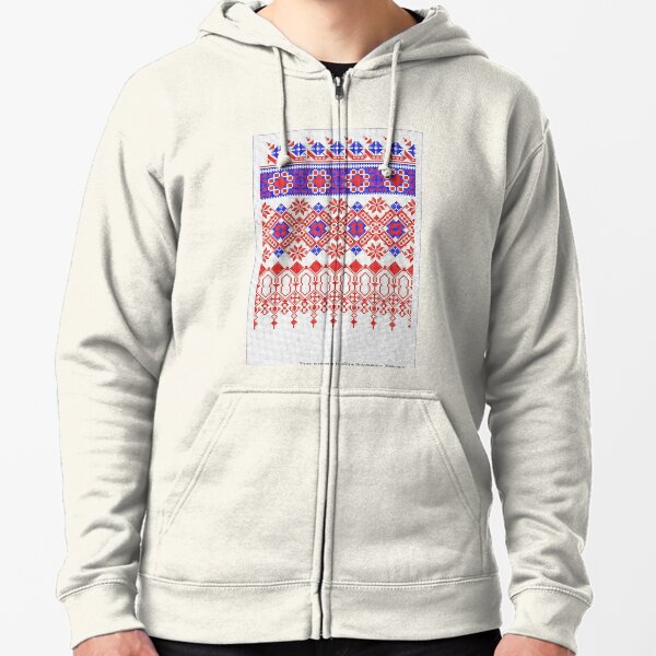 Embroidery patterns Zipped Hoodie