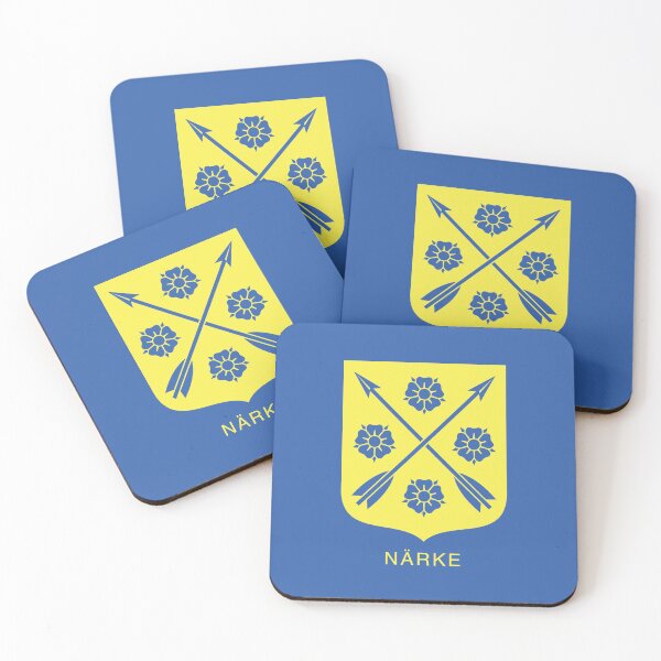 Item preview, Roses and Arrows, the Coat of Arms of Närke, Sweden, Yellow Print (Svenska Landskap)  designed and sold by Landskapsbutiken .com.