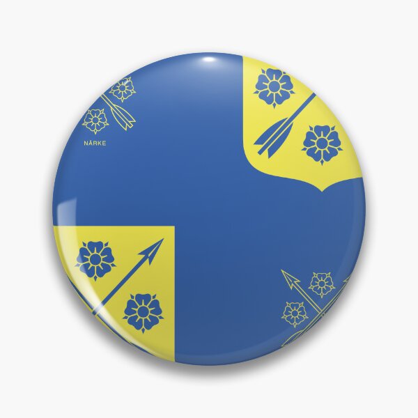Item preview, Närke Roses Arrows, Blue and Yellow Pattern (Sweden/ Svenska landskap) designed and sold by Landskapsbutiken .com.