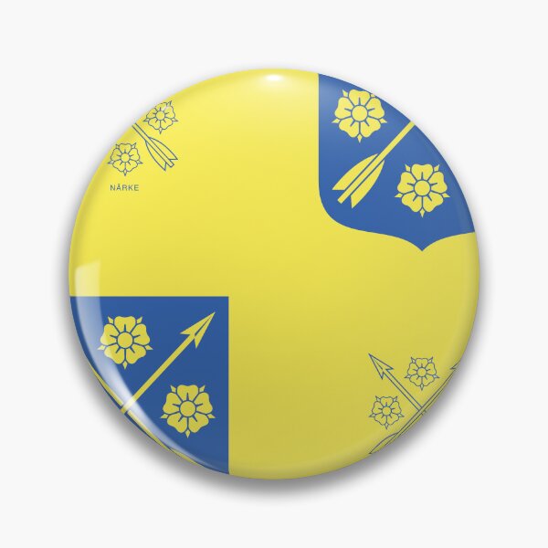 Item preview, Närke Roses Arrows, Yellow and Blue Pattern (Sweden/ Svenska landskap) designed and sold by Landskapsbutiken .com.