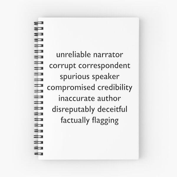 Item preview, Unreliable Narrator Synonyms designed and sold by ThatsNovelGifts.