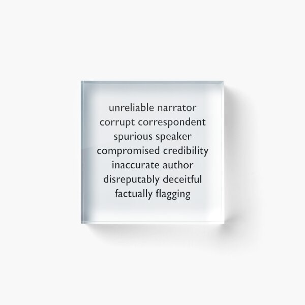 Item preview, Unreliable Narrator Synonyms designed and sold by ThatsNovelGifts.