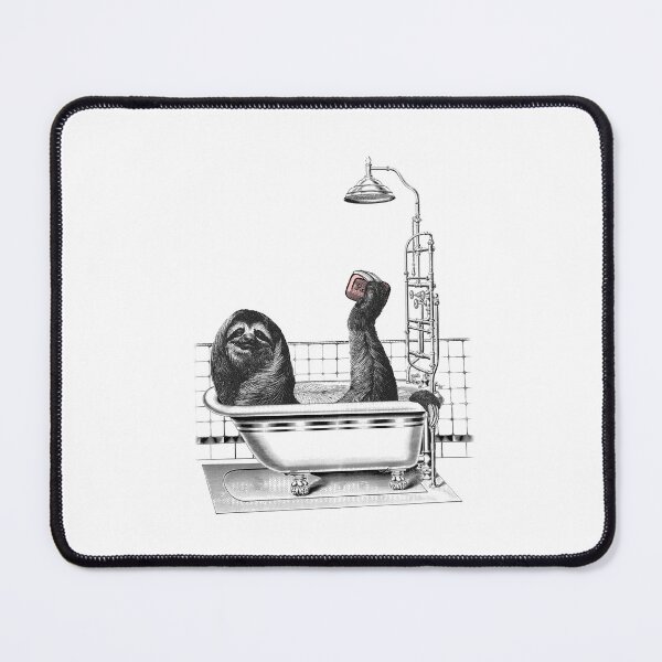 Item preview, Sloth in a bathtub (black and white) designed and sold by Madame Memento.