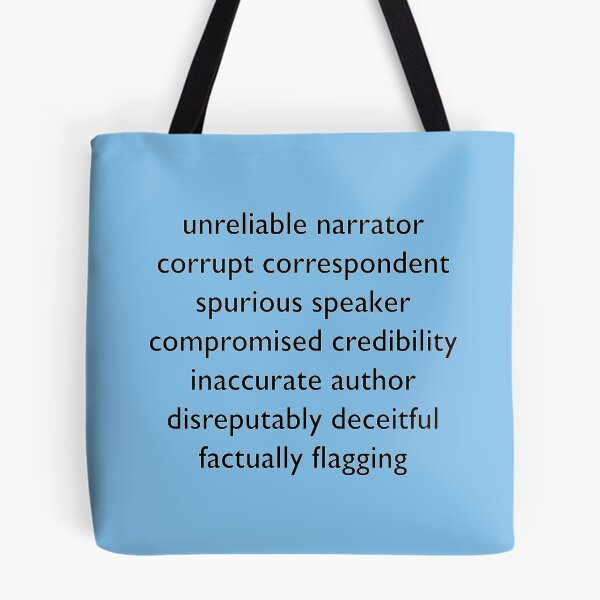 Item preview, Unreliable Narrator Synonyms designed and sold by ThatsNovelGifts.