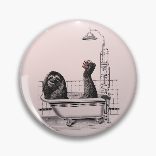 Item preview, Funny bathing sloth (pink) designed and sold by Madame Memento.