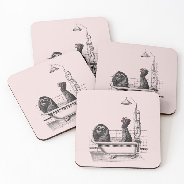 Item preview, Funny bathing sloth (pink) designed and sold by Madame Memento.