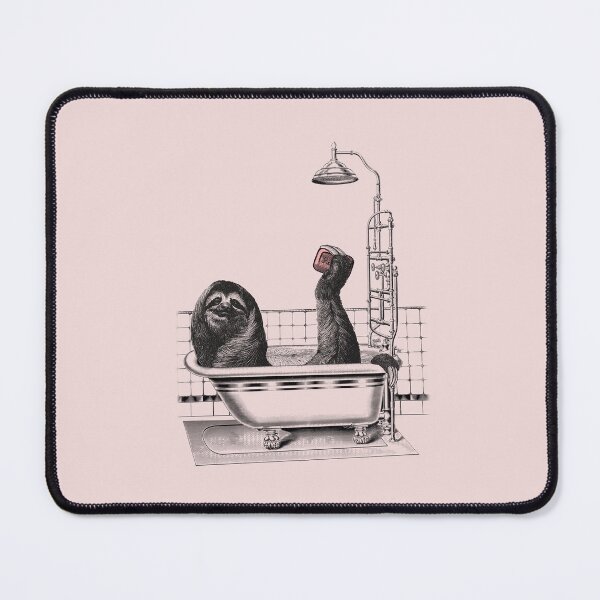 Item preview, Funny bathing sloth (pink) designed and sold by Madame Memento.