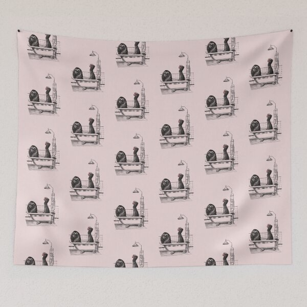 Item preview, Funny bathing sloth (pink) designed and sold by Madame Memento.