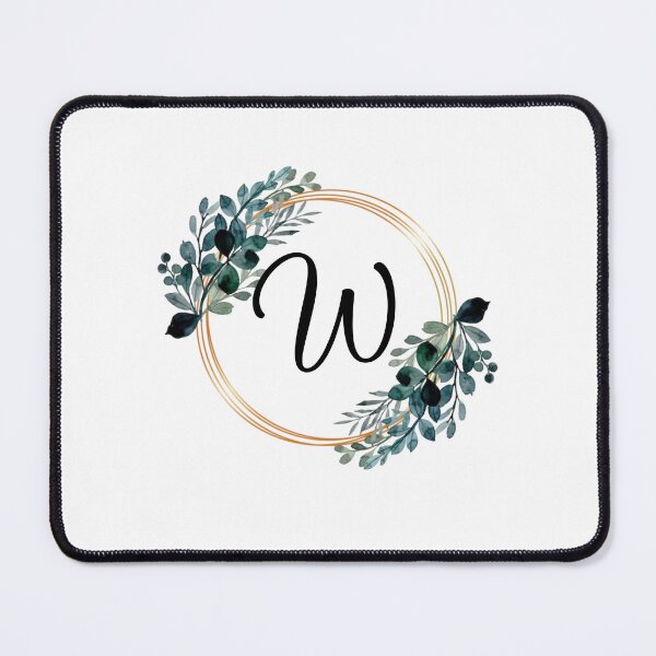 Item preview, Monogram Letter W | Laurels with Gold Borders designed and sold by JustSeasons.