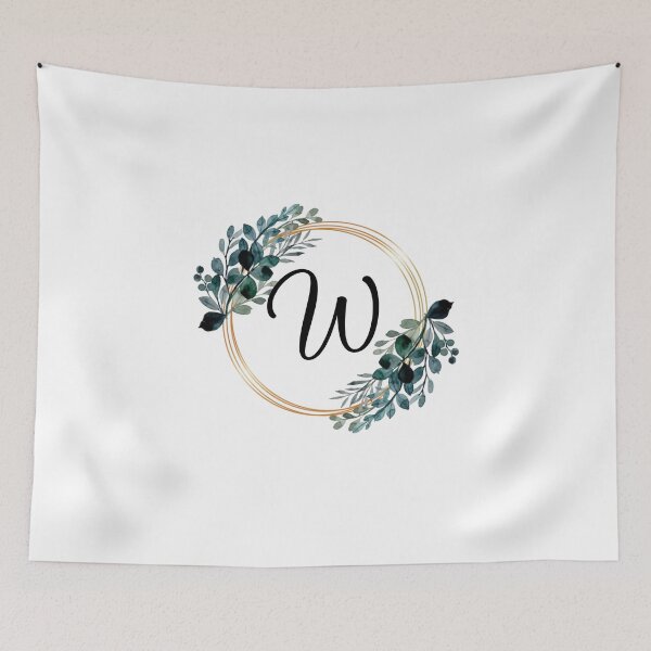Item preview, Monogram Letter W | Laurels with Gold Borders designed and sold by JustSeasons.