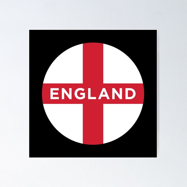 Item preview, England Flag Roundel with Text (On Black) designed and sold by STUDIO-72.