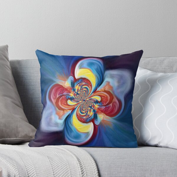 Item preview, vividly coloured pattern in turquoise blue yellow and red twisting design designed and sold by mister-john.