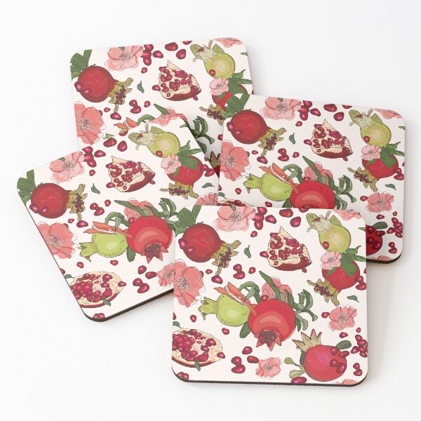 Item preview, Pattern print pomegranate, flowers. Illustration seamless in a branch of a pomegranate table  designed and sold by Anastasiia Yurevych.