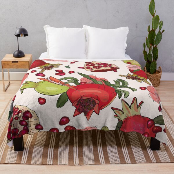 Item preview, Pattern print pomegranate, flowers. Illustration seamless in a branch of a pomegranate table  designed and sold by Anastasiia Yurevych.